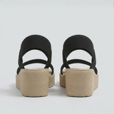 Elastic Strap Platform Wedge Sandals