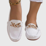 Chain Detail Slip-On Loafers
