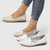 Perforated Slip-On Flat Loafers