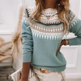 Women's Fair Isle Crew Neck Knit Sweater