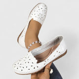 Perforated Slip-On Flat Loafers
