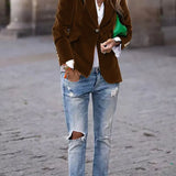 Women's Fitted Velvet Blazer
