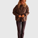 Leopard Print Teddy Fleece Jacket