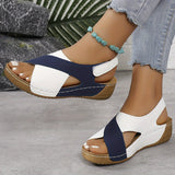 Cross Strap Platform Wedge Sandals