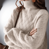 Women's Cable Knit Turtleneck Sweater