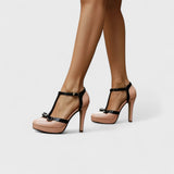 Mary Jane Block Heel Pumps
