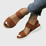 Elastic Cross Strap Platform Sandals