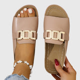 Double Buckle Platform Slide Sandals