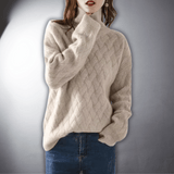 Women's Cable Knit Turtleneck Sweater