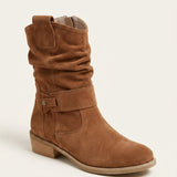 Women's Slouchy Suede-Look Western Ankle Boots
