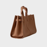 Large Structured Tote Bag with Belt Closure