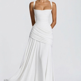 Strapless Draped Maxi Dress