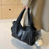 Women's Faux Leather Shoulder Bag with Detachable Strap