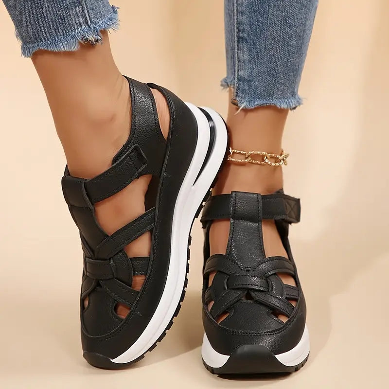 Cutout Sport Platform Sandals