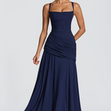 Strapless Draped Maxi Dress