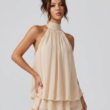 Halter Neck Layered Mini Dress