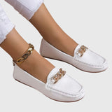 Chain Detail Slip-On Loafers
