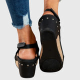 Cutout Platform Wedge Sandals