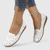 Perforated Slip-On Flat Loafers