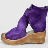 Buckle Strap Wedge Ankle Boots