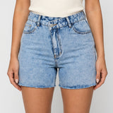 Women's Mid-Rise Straight Leg Denim Shorts