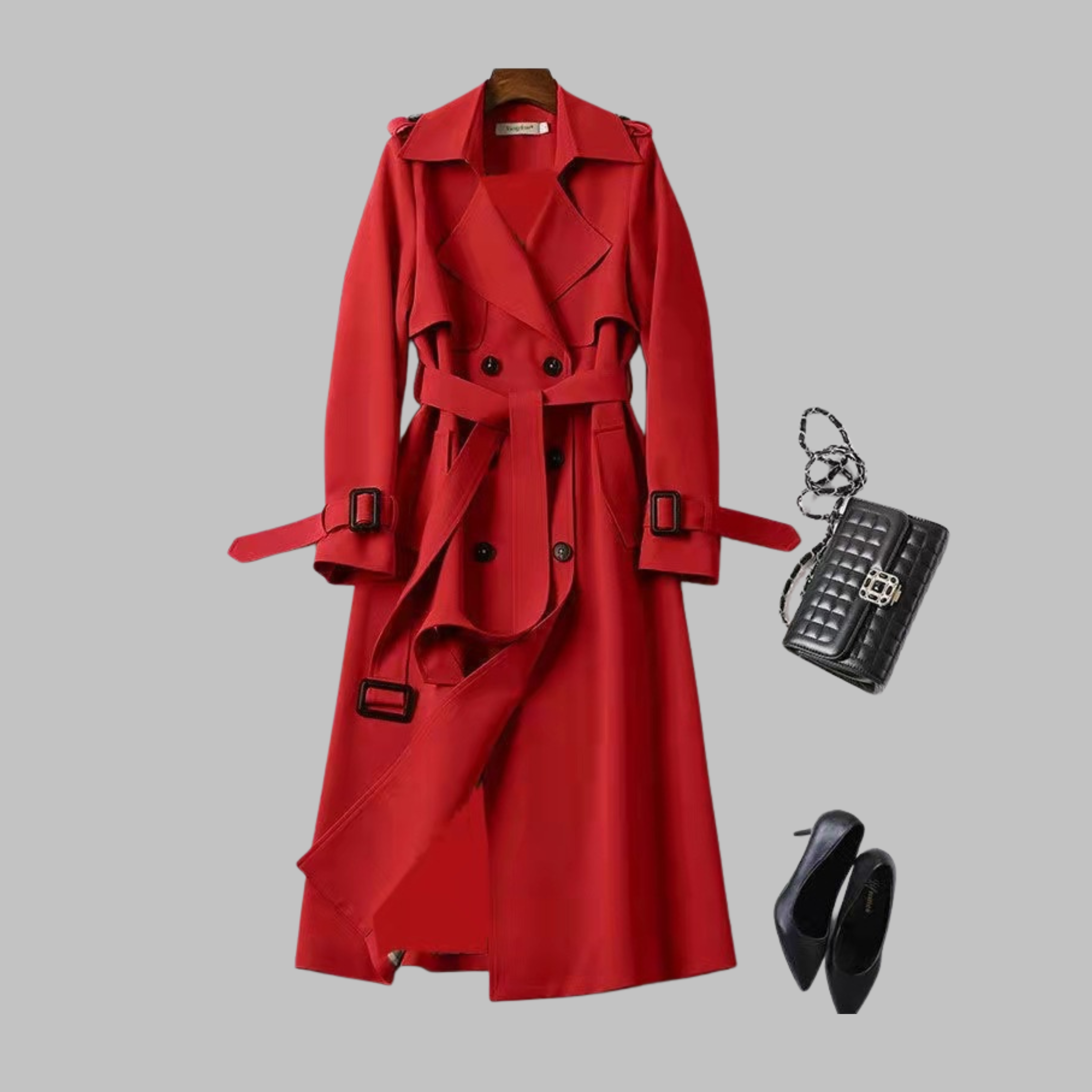 Belted Double-Breasted Trench Coat