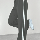Women's Wide Leg Side Stripe Drawstring Trousers