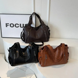 Women's Faux Leather Shoulder Bag with Detachable Strap