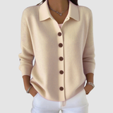 Women's Collared Knit Button-Front Cardigan