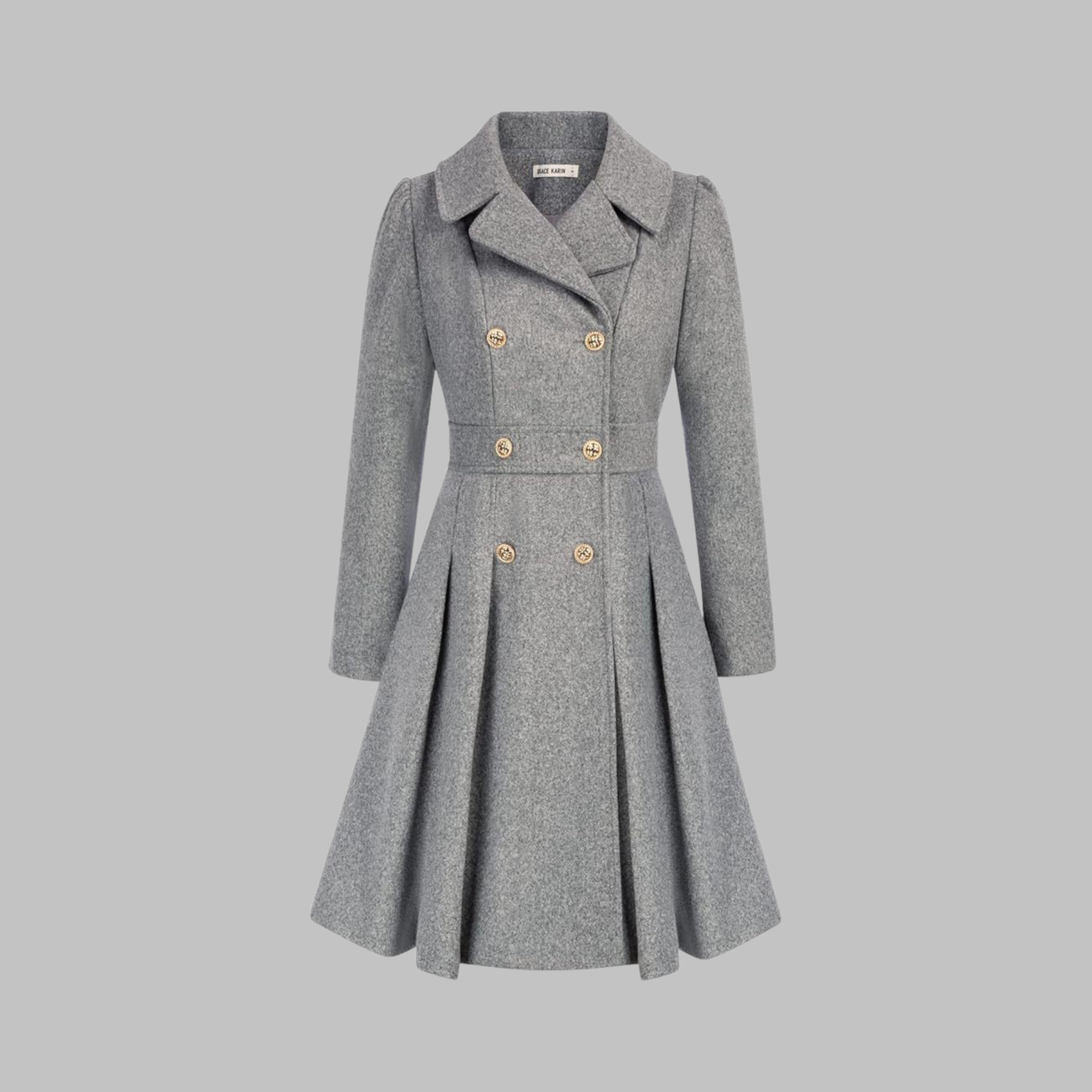 Double-Breasted Belted Trench Coat Dress