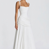 Strapless Draped Maxi Dress