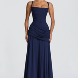 Strapless Draped Maxi Dress