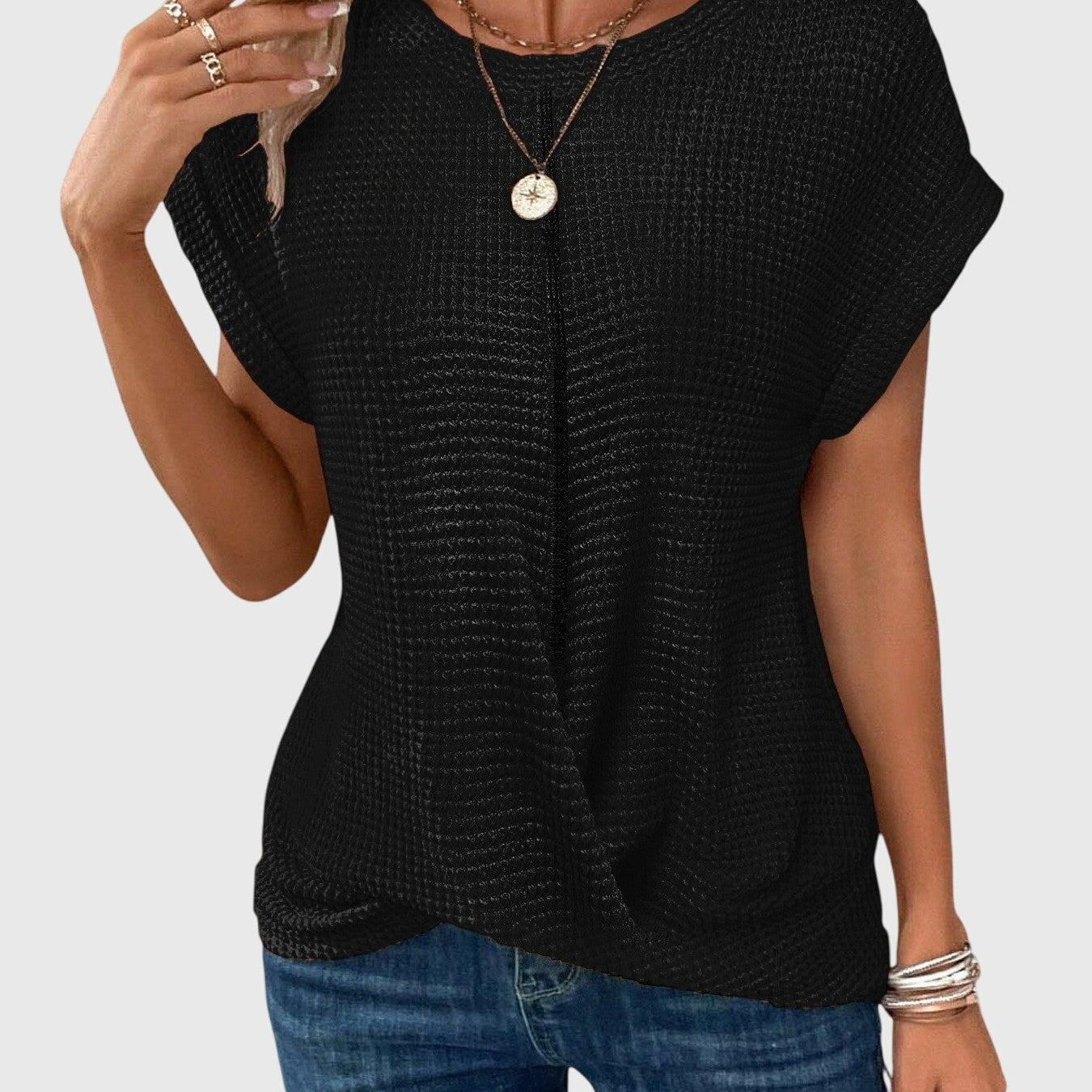 Textured Relaxed Short Sleeve T-Shirt