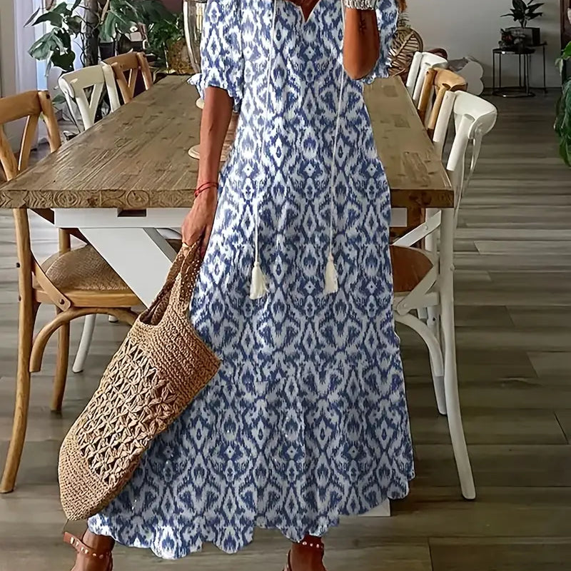 Floral Print Tiered Maxi Dress