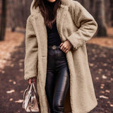 Long Teddy Fleece Button Coat