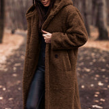 Long Teddy Fleece Button Coat