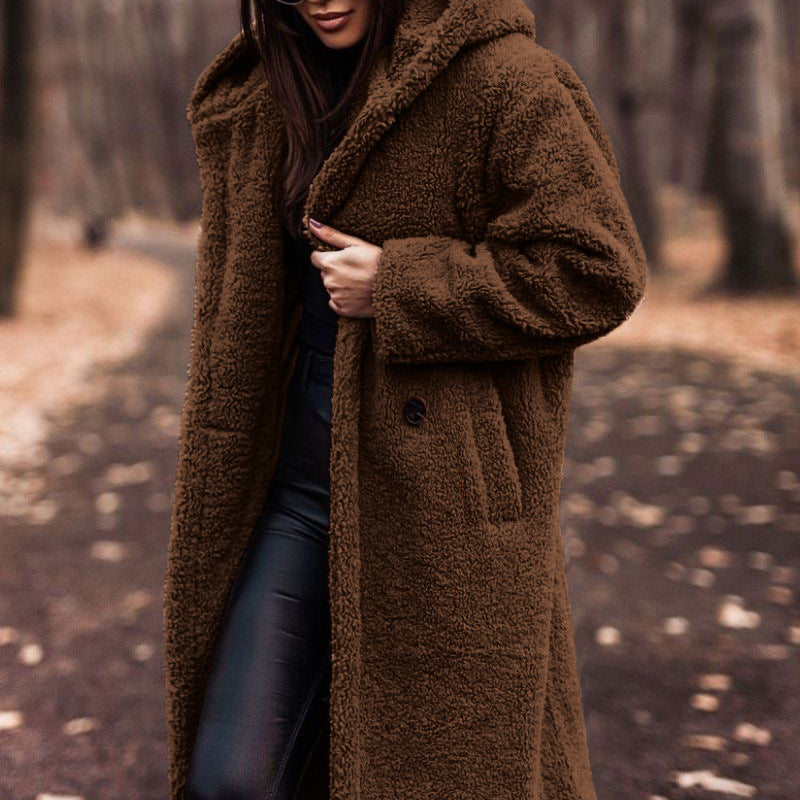 Long Teddy Fleece Button Coat