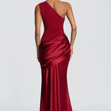 One Shoulder Ruched Maxi Dress