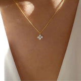 Women's Minimalist Sterling Silver Zirconia Pendant Necklace