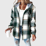 Hooded Plaid Sherpa Shacket