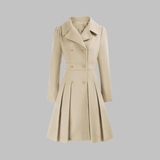 Double-Breasted Belted Trench Coat Dress