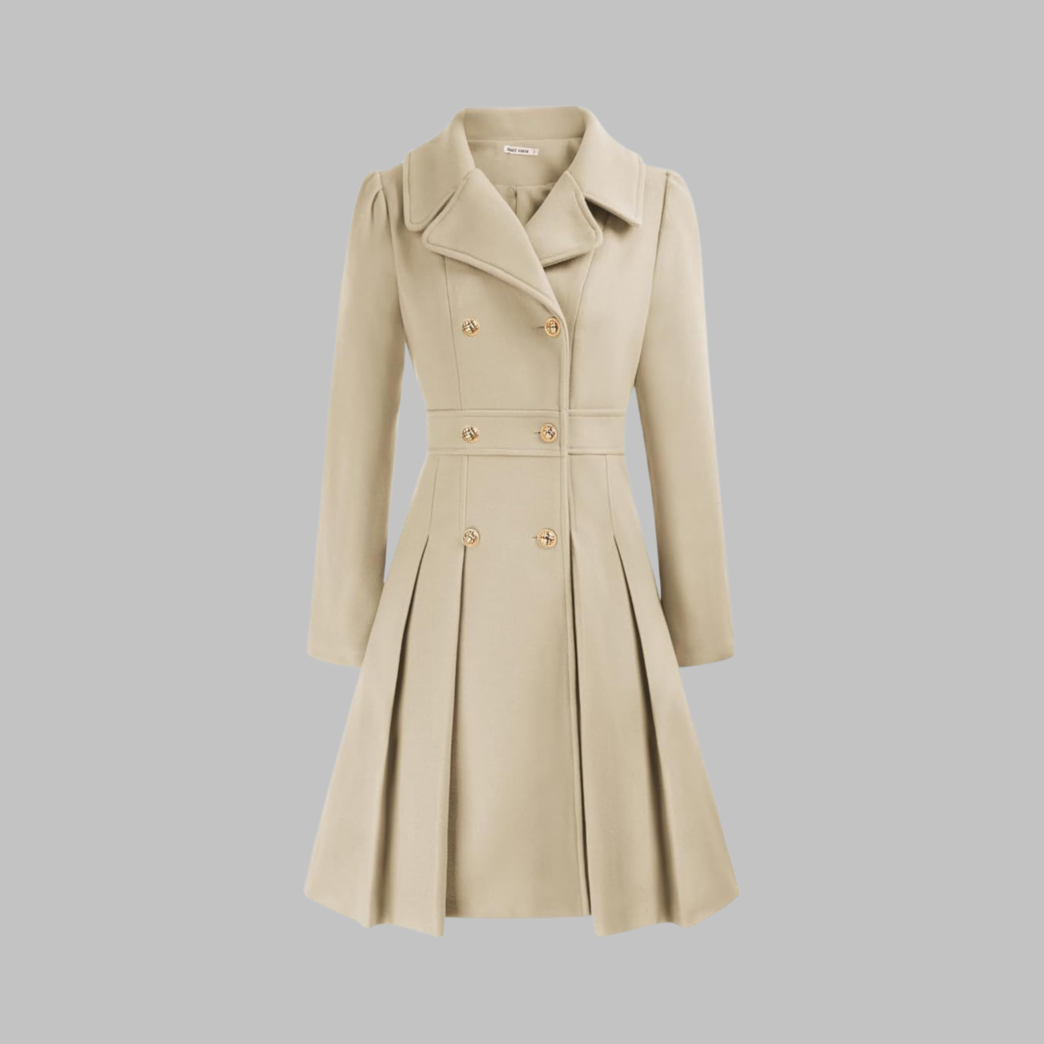 Double-Breasted Belted Trench Coat Dress