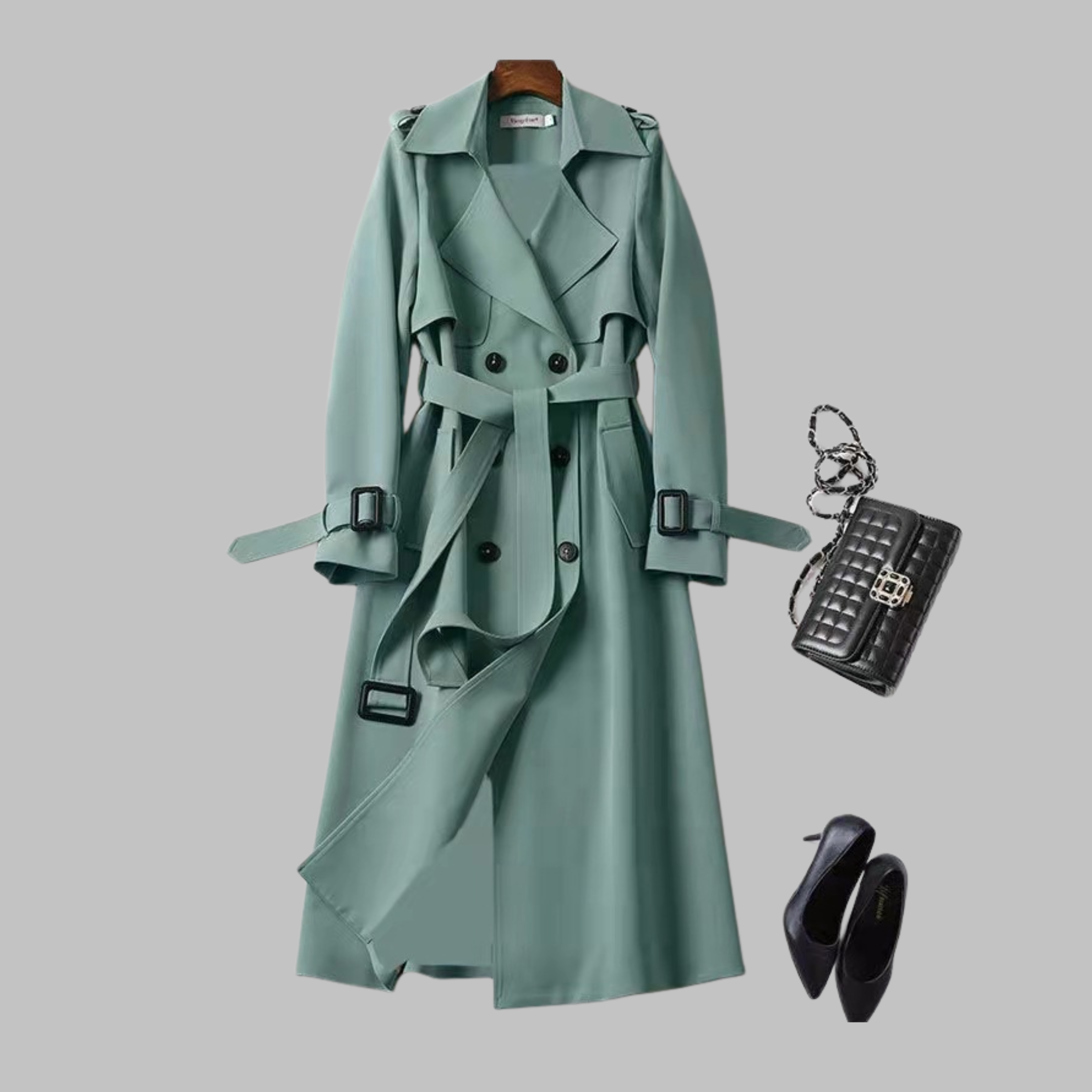 Belted Double-Breasted Trench Coat
