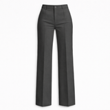 Women's High-Waist Wide-Leg Polyester Trousers