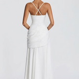Strapless Draped Maxi Dress