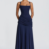Strapless Draped Maxi Dress