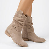 Women's Slouchy Suede-Look Western Ankle Boots