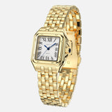 Women's Vintage Quartz Watch Square Stainless Steel Case