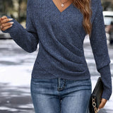 Women's V-Neck Wrap Front Knit Sweater