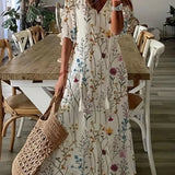 Floral Print Tiered Maxi Dress